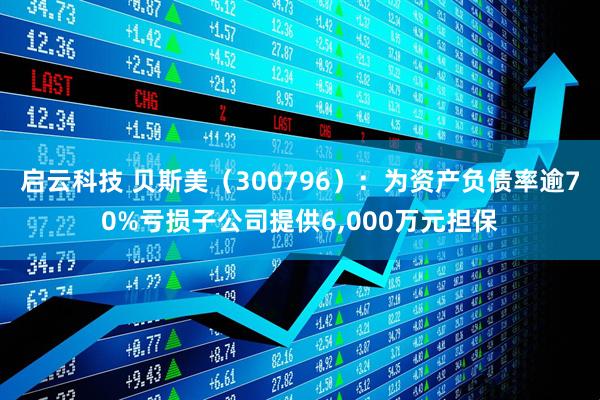 启云科技 贝斯美(300796):为资产负债率逾70%亏损子公司提供6,000万元担保