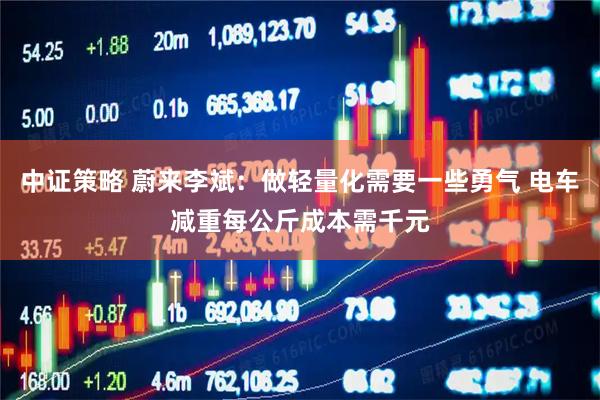 中证策略 蔚来李斌：做轻量化需要一些勇气 电车减重每公斤成本需千元