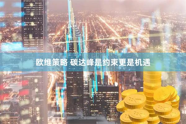 欧维策略 碳达峰是约束更是机遇